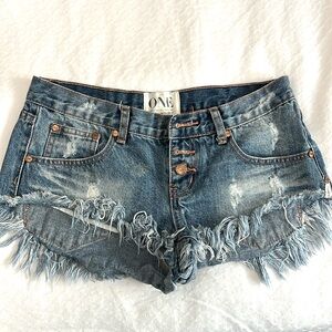 One Teaspoon Bonita Denim Shorts Sz 26